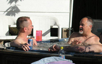 Relaxing in the Jacuzzi